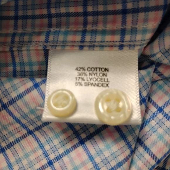 NWT Peter Millar Shirt Mens M Multi Plaid Performance Golf "K" Logo On Cuff - Picture 6 of 12